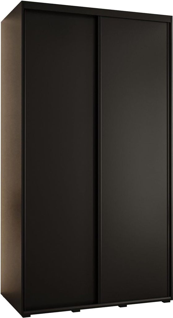 MEBLE KRYSPOL Davos 1 Schrank, zwei Türen - 235,2x130x60 cm - Schwarz Schwarz Schwarz