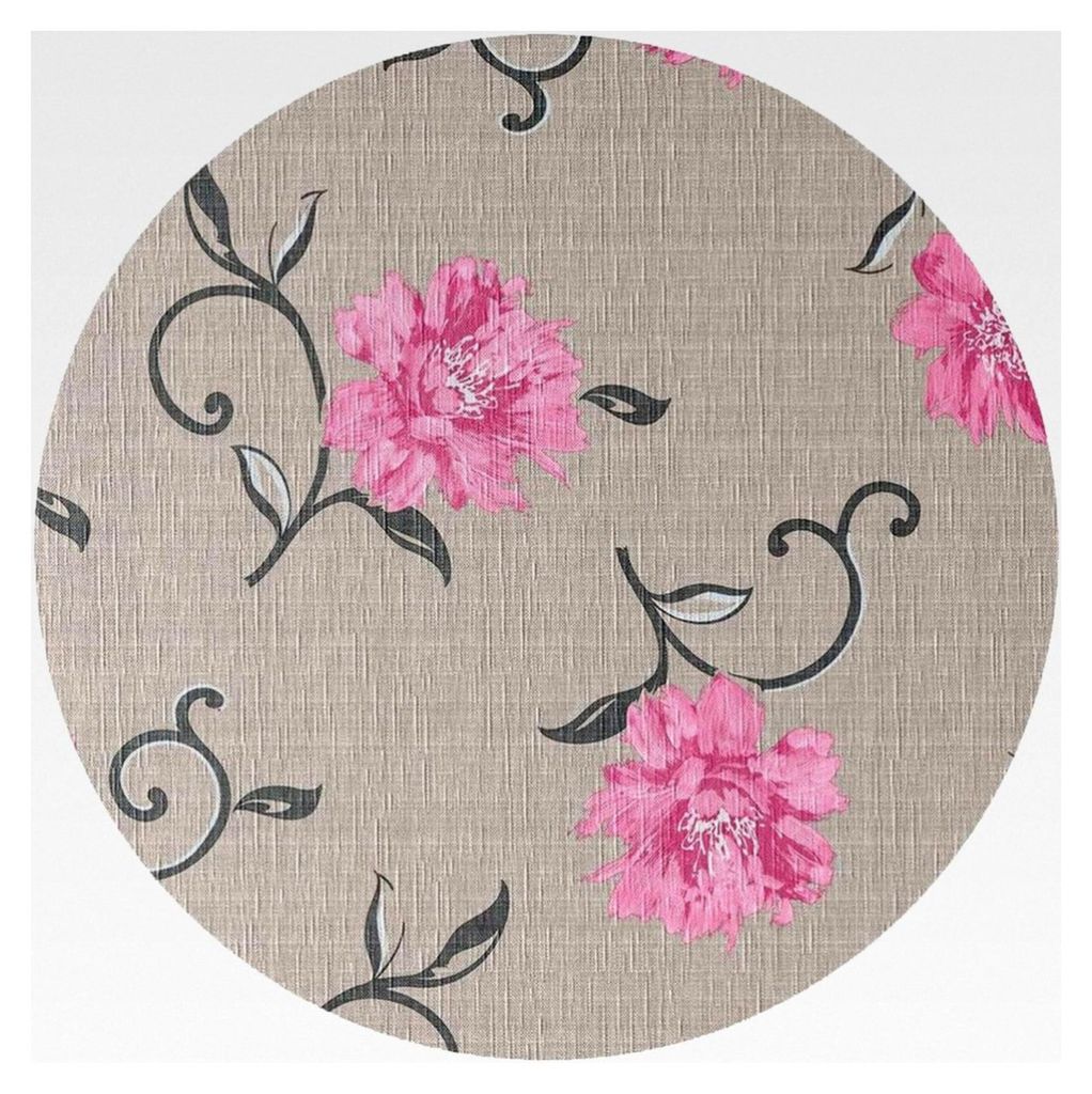 d-c-fix Wachstuchtischdecke in verschiedenen Größen und Farben wählbar, rund oder oval, Vivianne Beige, Durchmesser ca. 140 cm, abwaschbar und g...