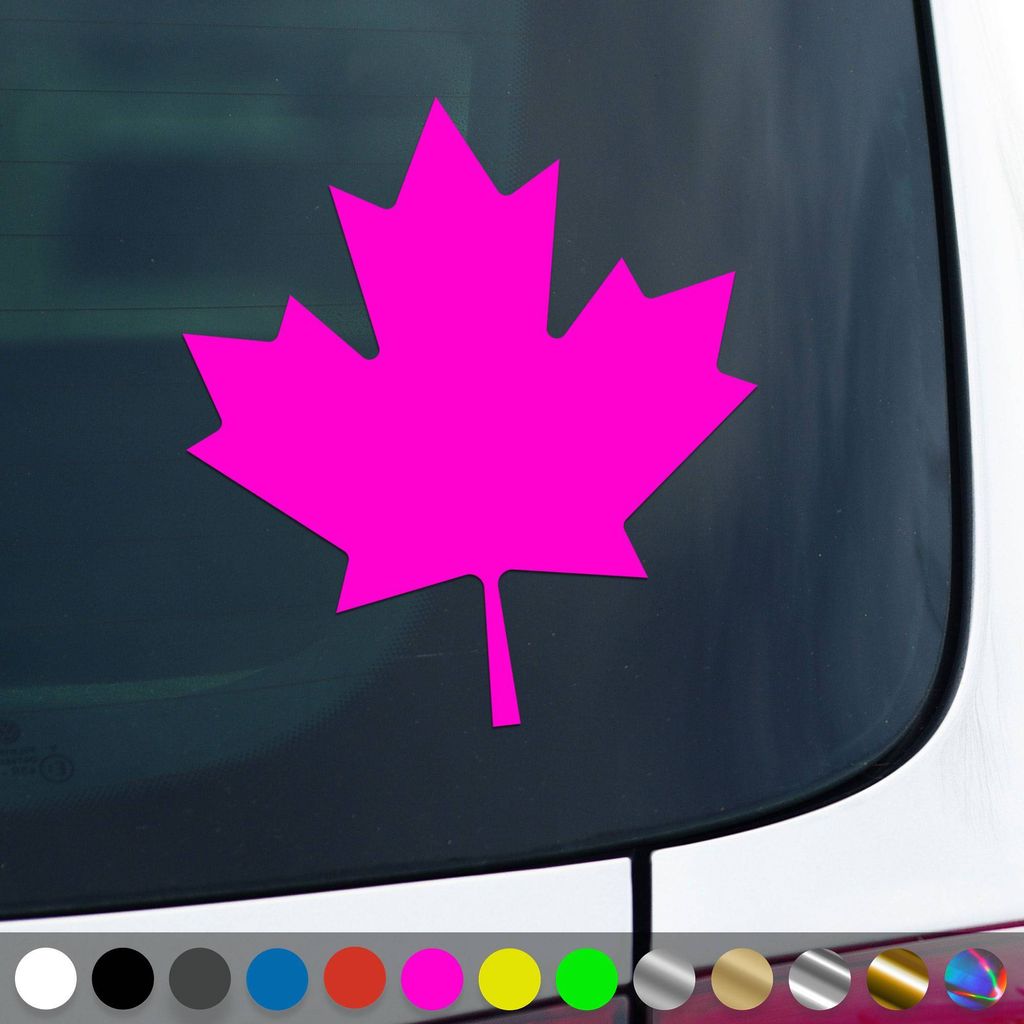 PantherPixel Kanada Aufkleber Canada Flagge Fahne Ahornblatt Sticker Auto Geschenkidee Farbe Neon-Pink
