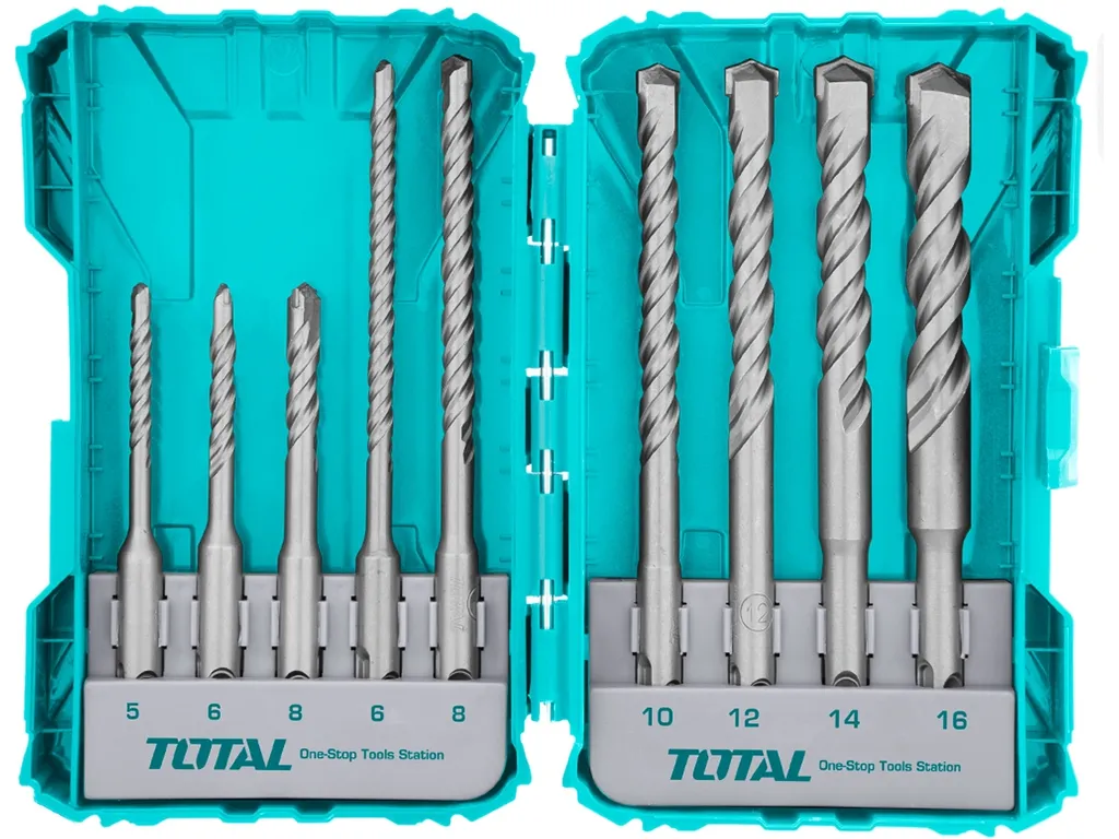 Punte da trapano Total TACSDL30901 Punte da trapano, set 9 pezzi, SDS Plus, industriale, SDS Plus