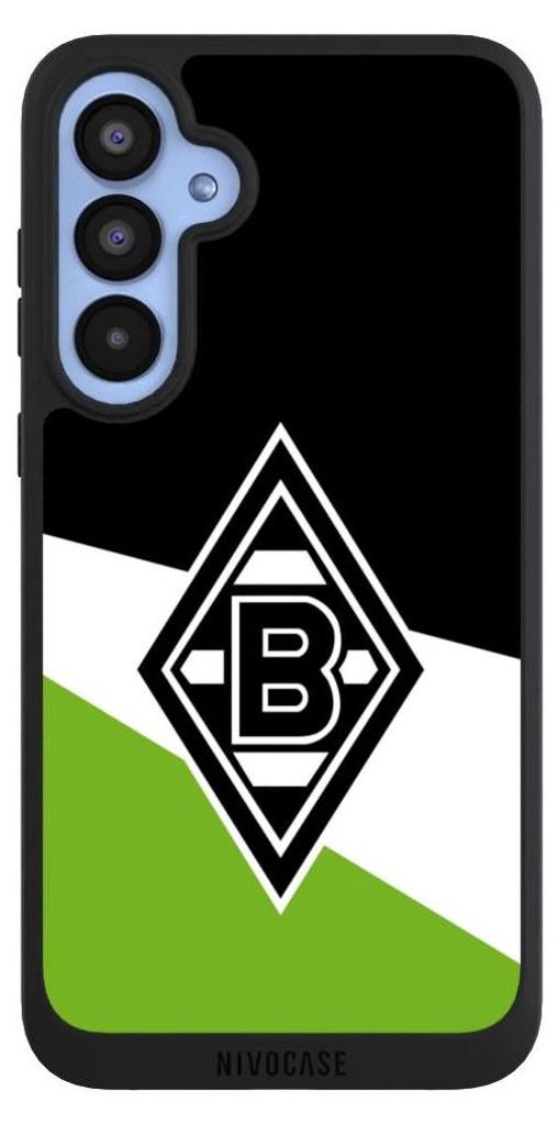 NIVOCASE Handyhülle für Samsung Galaxy A55 5G Hülle NIVOpure Case Schwarz Borussia Mönchengladbach Gladbach Offizielles Lizenzprodukt