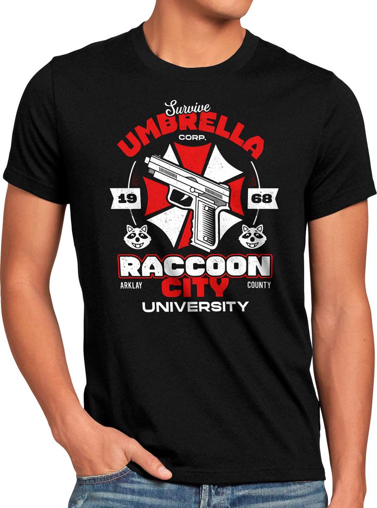A.N.T. Raccoon University Herren T-Shirt umbrella corp virus zombie biohazard survival horror