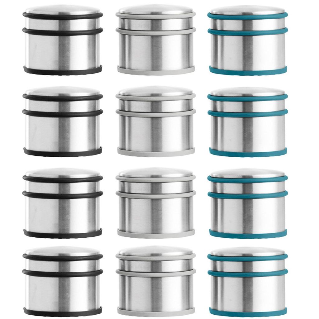 12er Set Türstopper Edelstahl Türpuffer Massiv Je 1,1 kg Produktbild 
