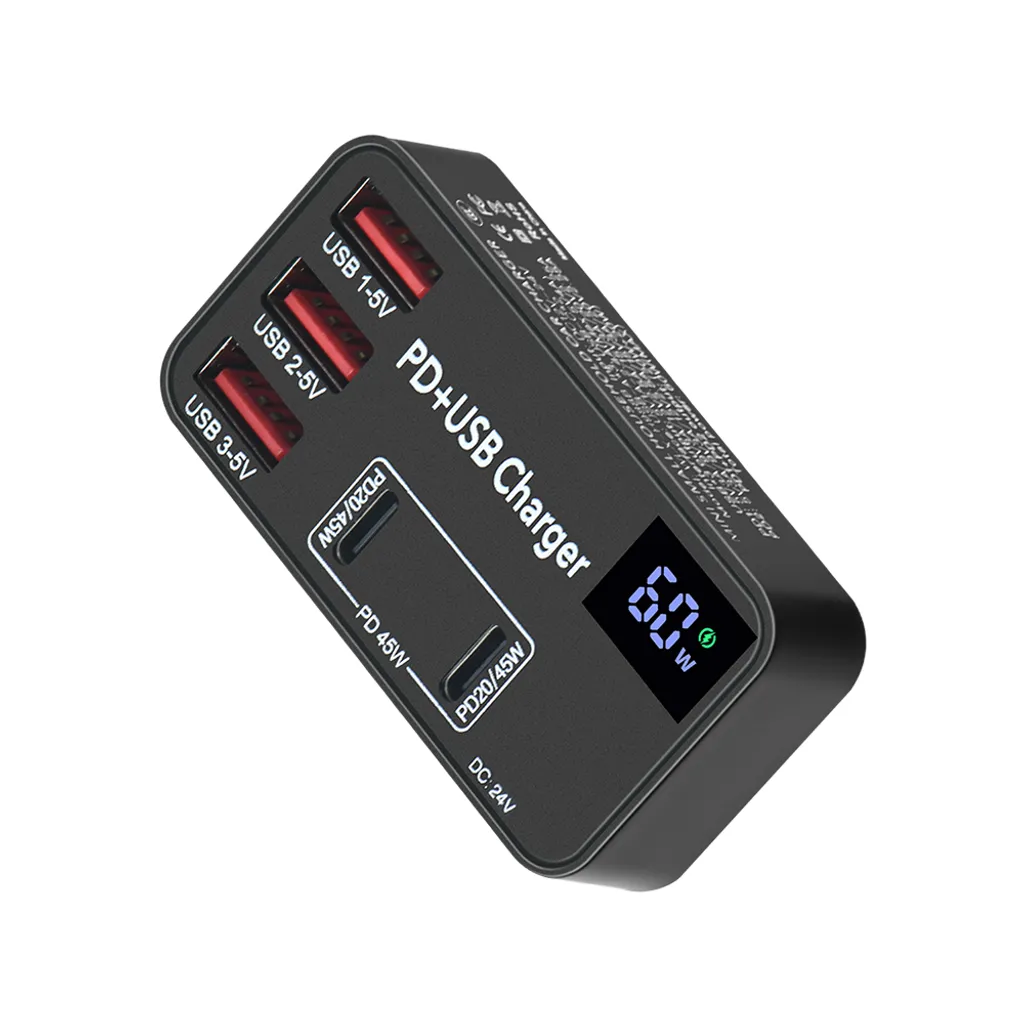 Chargeur USB C PD 65W, Station de Charge Rapide avec Ports Multiples