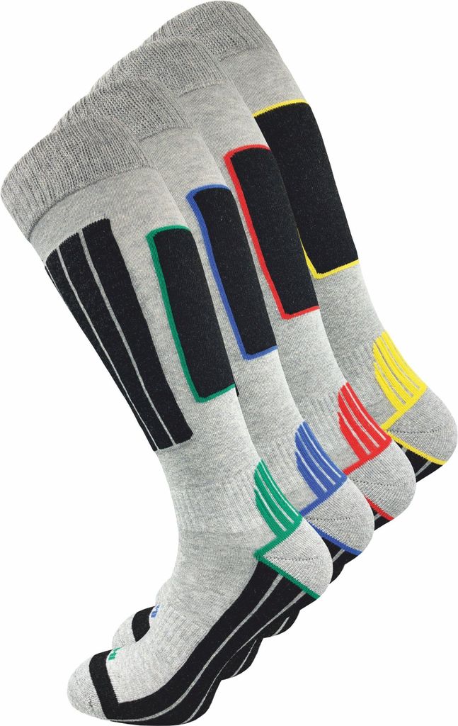 Gawilo Skisocken mit Polsterung Herren (4 Paar), Hellgrau / 39 - 42