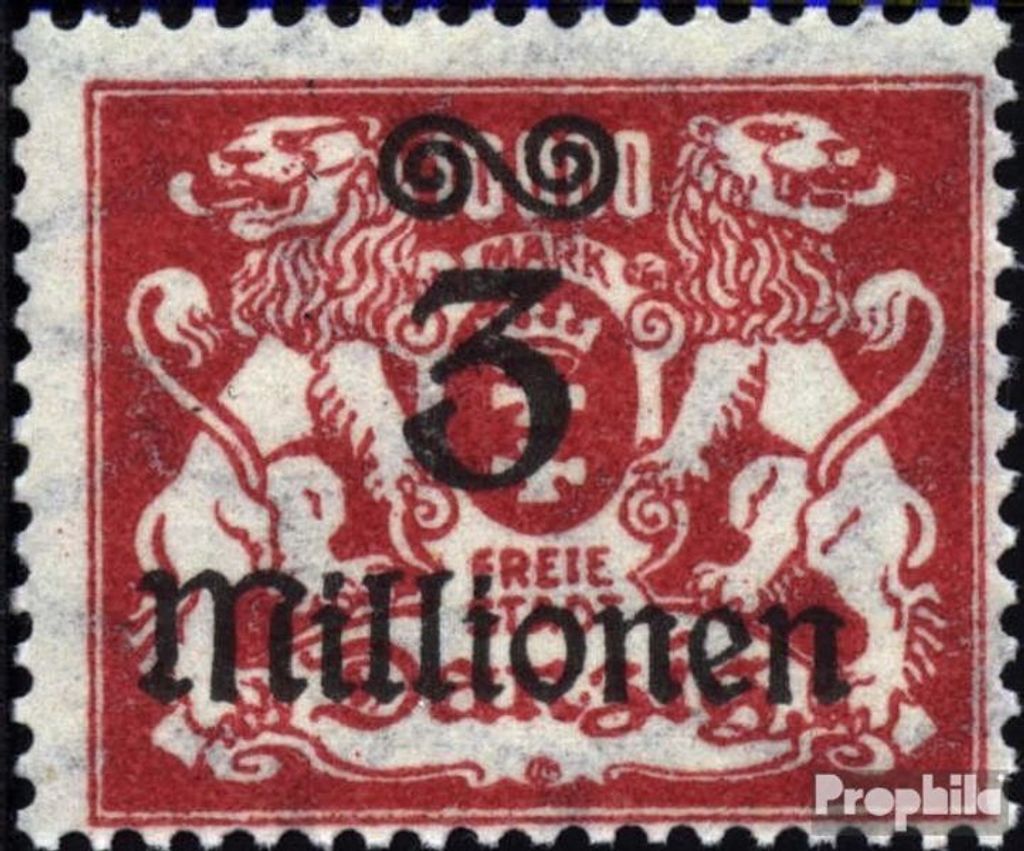 Briefmarken Danzig 1923 Mi 166 postfrisch Aushilfsausgabe