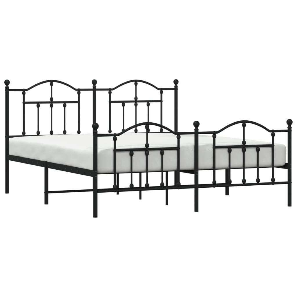 "im Sonderangebot"Metallbett - CLORIS - Doppelbett - Robust und langlebig - ohne Matratze mit Fußteil Schwarz 160x200 cm - Einfache Montage - - DE...