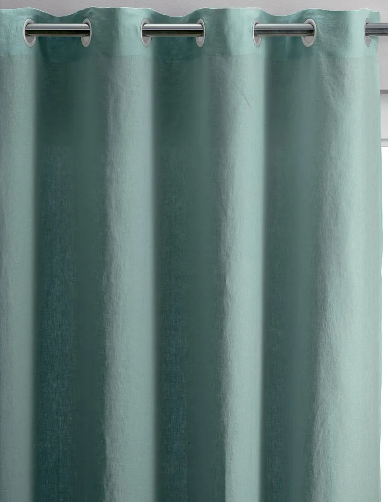 Rideau Zeff lin vert de gris 140x280 cm : fini le vis-à-vis sans assombrir