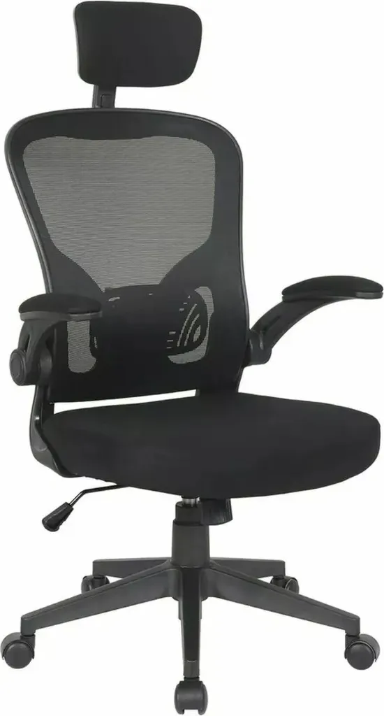 Chaise de bureau DARYA noir ergonomique avec dossier respirant et stable