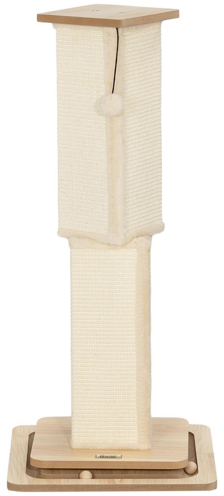 PawHut 3-in-1 Kraboom, 87 cm krabpaal, sisal krabboom met Productafbeelding 