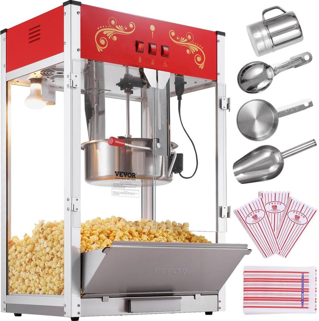Popcornmaschine Popcorn-Maker für die Arbeitsplatte 1615 W 16 oz Rot