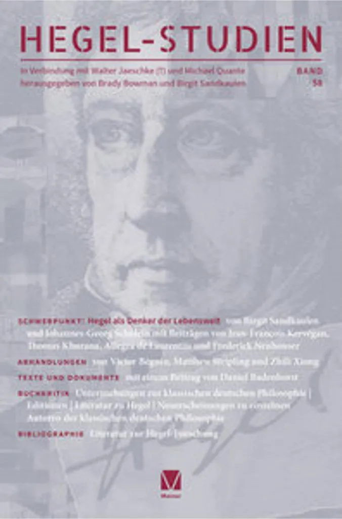 Études Hegel Volume 58 : Revue de philosophie pour chercheurs et experts
