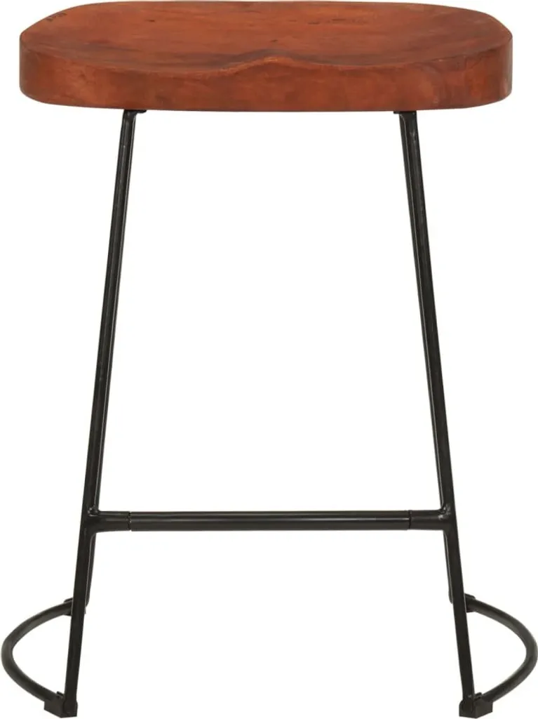 Tabouret de bar bas pour îlot de cuisine lot de 2 Gavin bois mangue