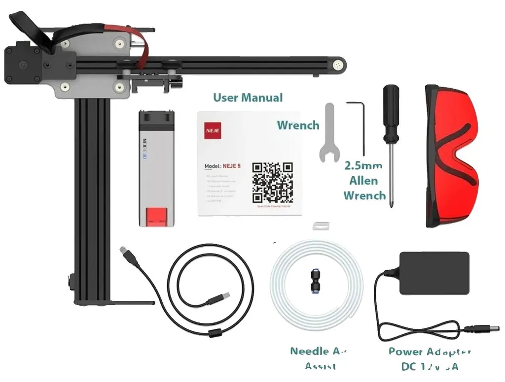 Graveur laser NEJE 5 E30 7W haute vitesse pour divers matériaux rigides