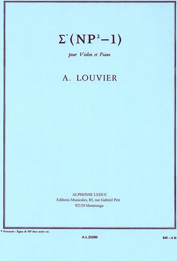 Louvier Sigma (Np2-1) Violon Et Piano