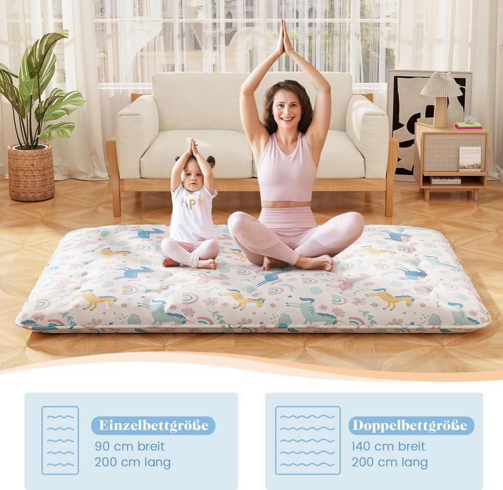 COSTWAY Matelas Futon Portable Pliable, Matelas Futon Japonais 90 x 200 cm, Housse Lavable, Matelas de Sol avec Sac de Transport, pour Le Camping, Les Voyages, d'Invités, Beige COSTWAY Matelas Futon Portable Pliable, Matelas Futon Japonais 90 x 200 cm, Housse Lavable, Matelas de Sol avec Sac de Transport, pour Le Camping, Les Voyages, d'Invités, Beige