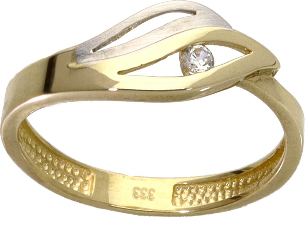 Damen Ring echt Gold 333 (8 kt) in bicolor mit Zirkonia