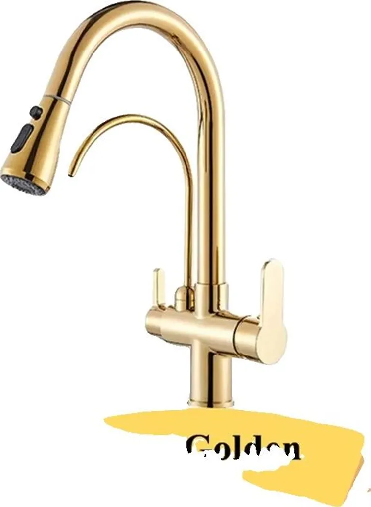 Rubinetto Cucina Doppio Comando Cromo e Oro - Qualità Professionale