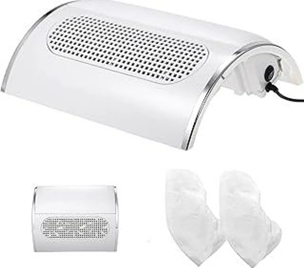 Aspirapolvere per unghie Aspirazione professionale della polvere Salone di bellezza e casa con 2 sacchetti raccogli polvere, aspirapolvere silenzioso con 3 potenti ventilatori