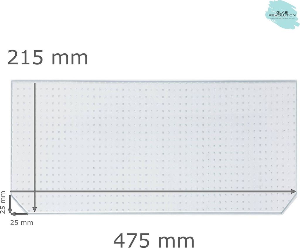Kühlschrank Einlegeboden - Master Carré 4 mm - 2 abgeschrägte Ecken - (116,62 EUR / qm - Mindestbfl. 0,25 qm - Kantenb. 5,35 EUR / lfm - Eckenb....