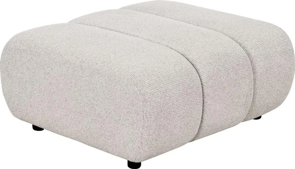 Petit salon ? Optez pour le canapé Karin modulable sable et pouf