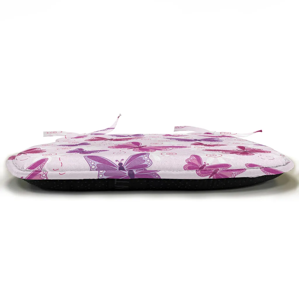 ABAKUHAUS Set 4 Cuscini Sedia 40x40 Viola con Farfalle Impermeabili - 5
