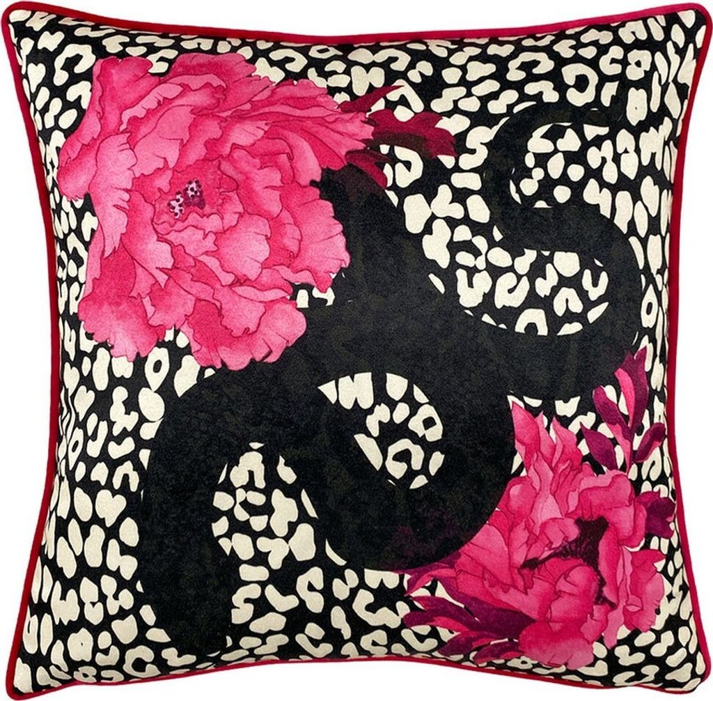 Furn - Tierprint - Kissenhülle "Serpentine" RV2648 (Einheitsgröße) (Pink/Holzkohle)