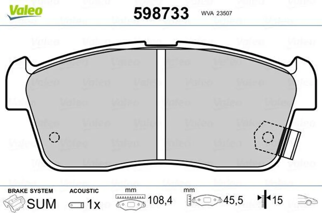 Stop aux Bruits de Frein : Plaquettes Valeo 598733 pour Nissan Pixo
