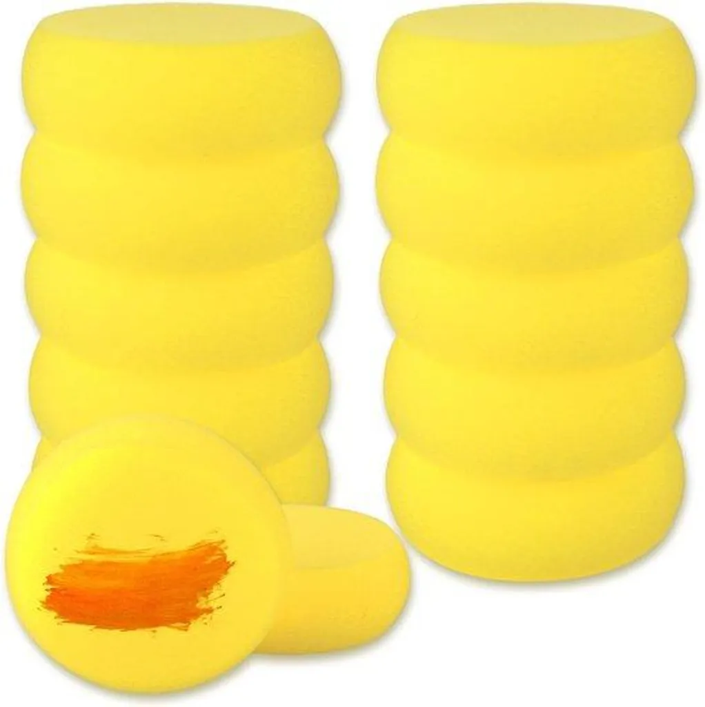 Brosses plates synthétiques 3 pouces en lot de 12 pièces coloris jaune