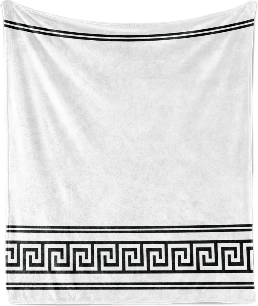 Coperta Flanella ABAKUHAUS 175x230 cm - Design Greco Antico Minimalista