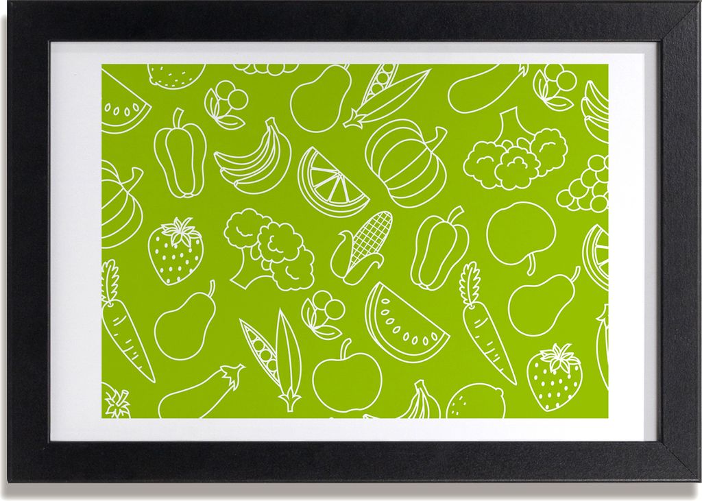 Bild 30x20 MDF-Rahmen, Wandkunst Früchte und Gemüse