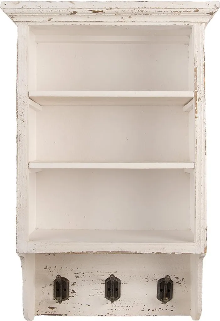 Etagère Murale en Bois Beige Design Campagne Chic 36x17x57 cm Salon