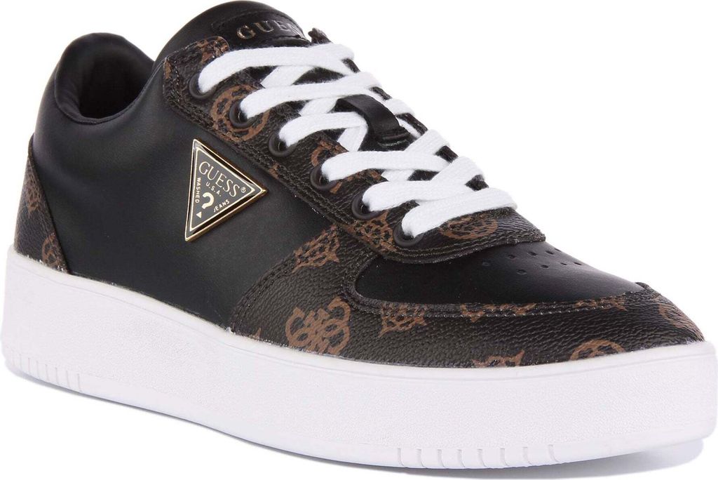 Guess Sidny Frauen Schnürung Synthetik Basketballspiriert Turnschuhe Schwarz – undefined / Schwarz