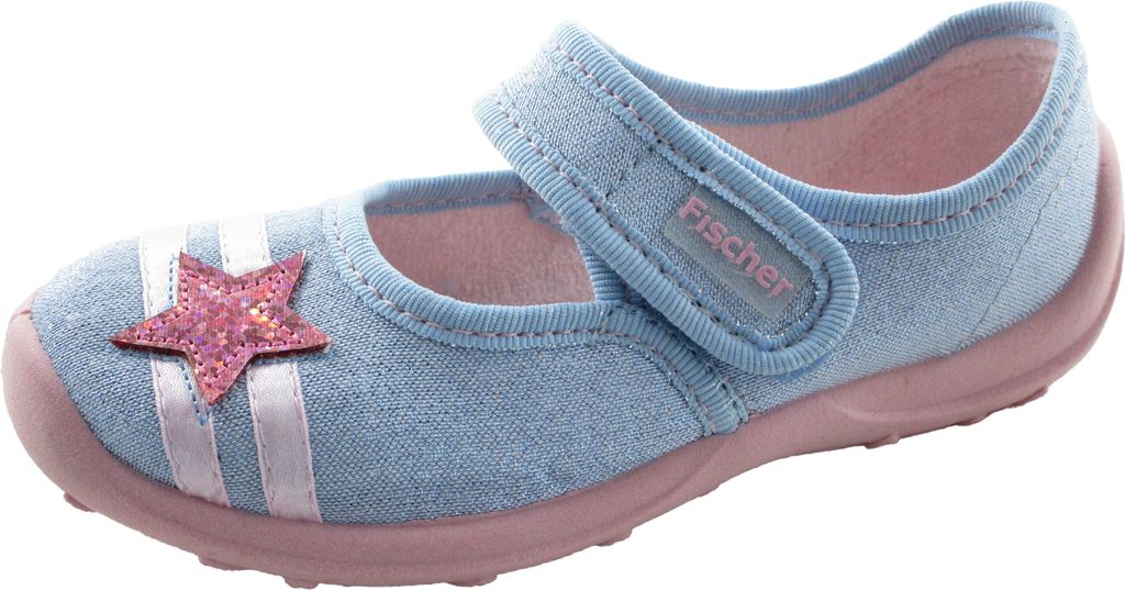 Fischer Kinder Hausschuh Sternchen gepolstertem Fußbett Klettverschluss 552343, Größe:28 EU, Farbe:Blau