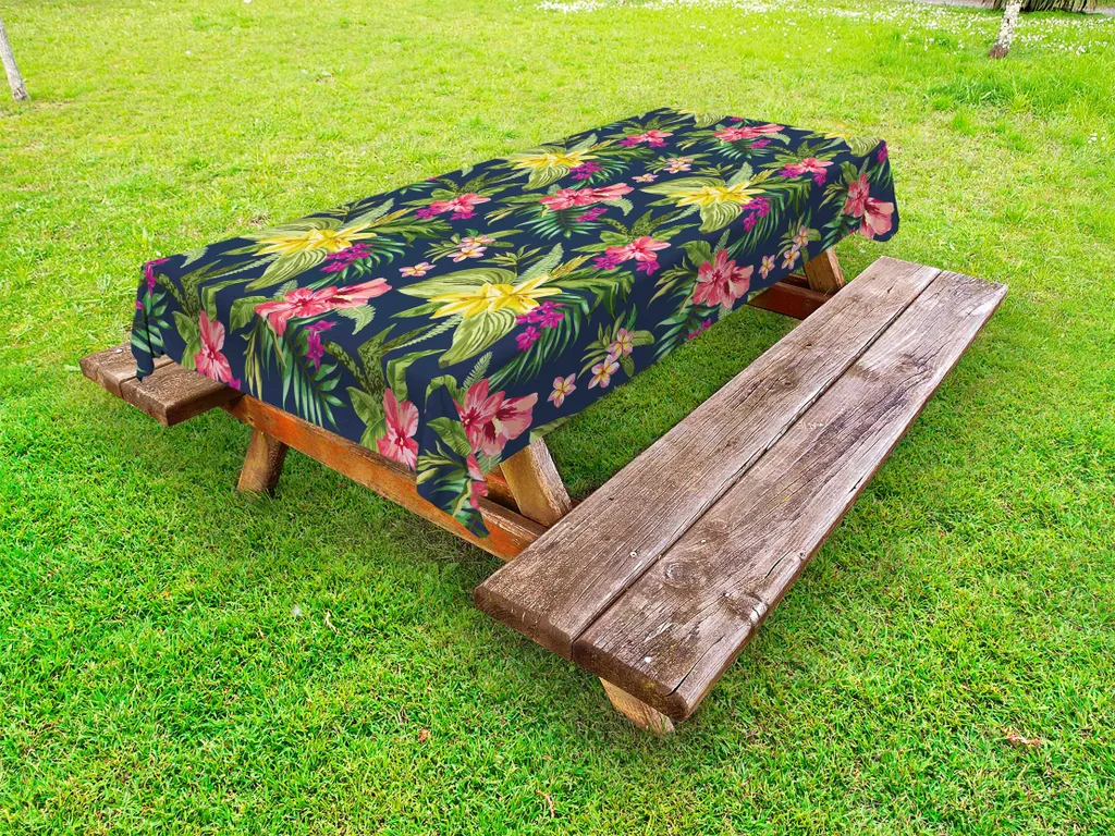 Tovaglia Tropicale ABAKUHAUS 145x210 | Fiori Hawaiani Blooming Jungle