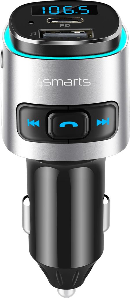 4smarts 456201 FM-Transmitter Zigarettenanzünder Schwarz - Immagine del prodotto 