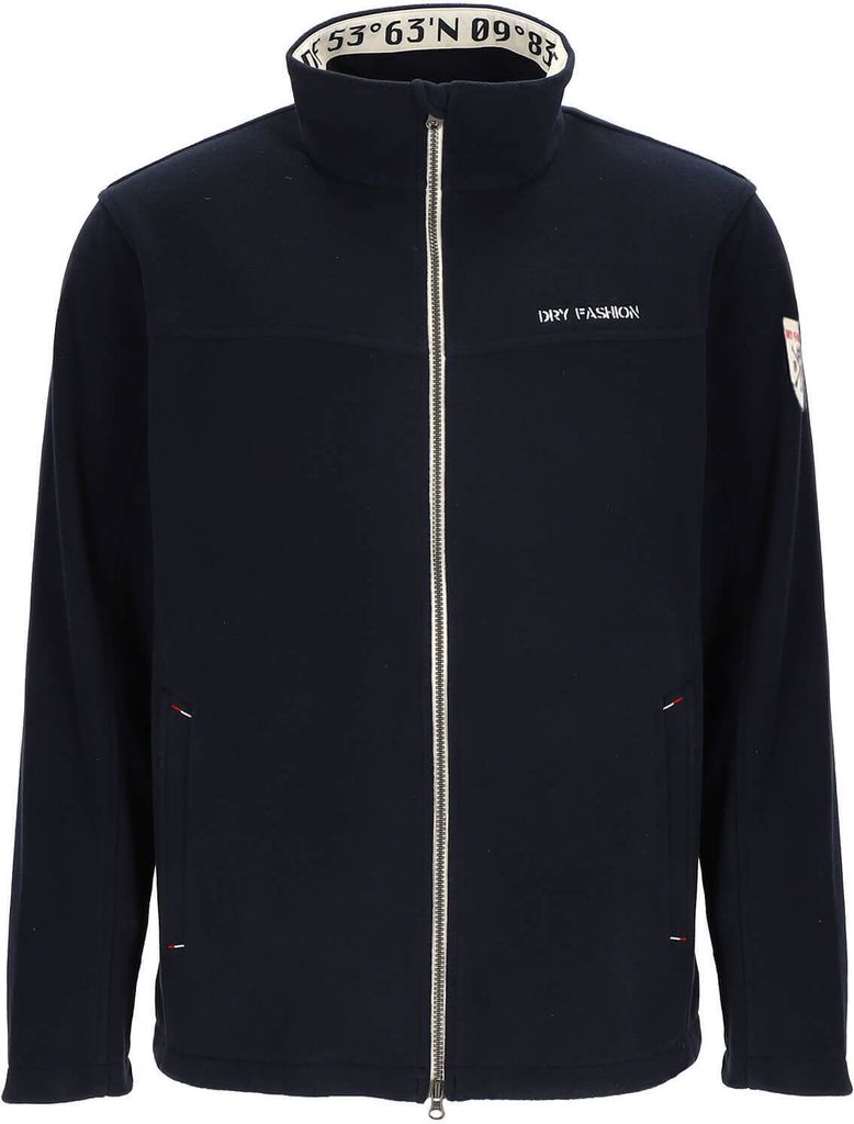 Dry Fashion Herren Fleecejacke Aurich mit Stehkragen - Wärmende Jacke mit sportiver Passform in Navy Größe S