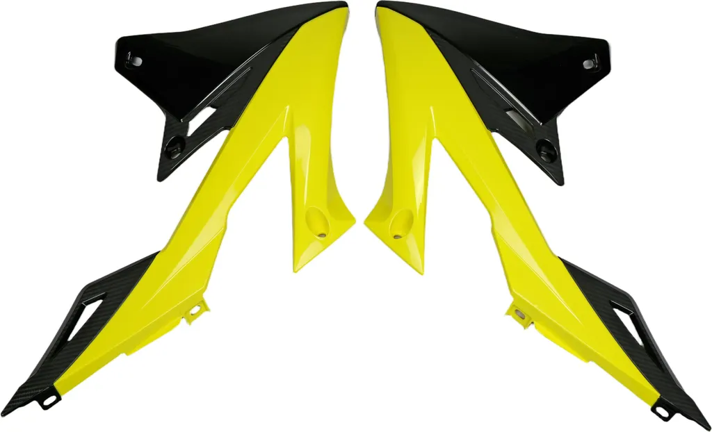 Bouchon de radiateur Suzuki Jaune Noir UFO Plast - Idéal Entretien Moto