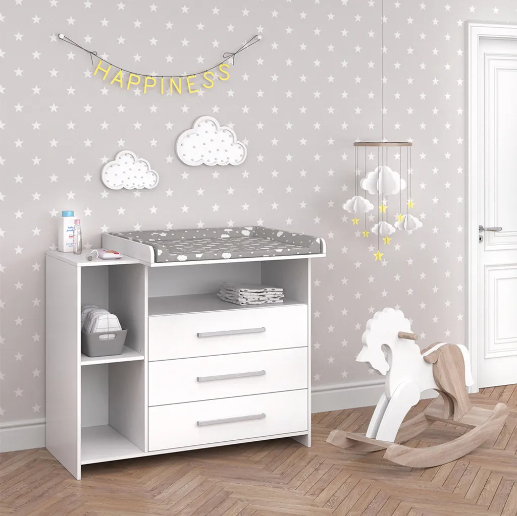 Commode à langer Vicco Oskar 29083 : rangement maxi pour petits espaces