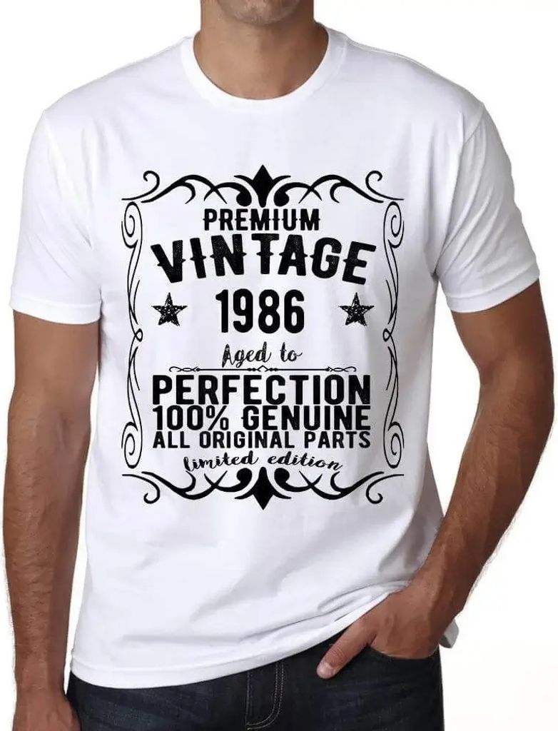 Herren Grafik T-Shirt Alle Originalteile bis zur Perfektion gealtert 1986 – All Original Parts Aged to Perfection 1986 – Geschenk 38. Geburtstag
