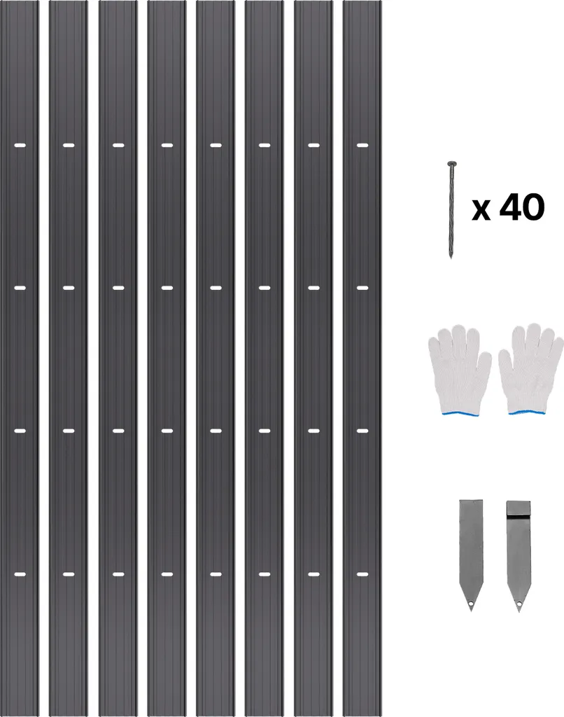 VEVOR Bordure de jardin en aluminium 14,6m Pack de 8 183cm Flexible