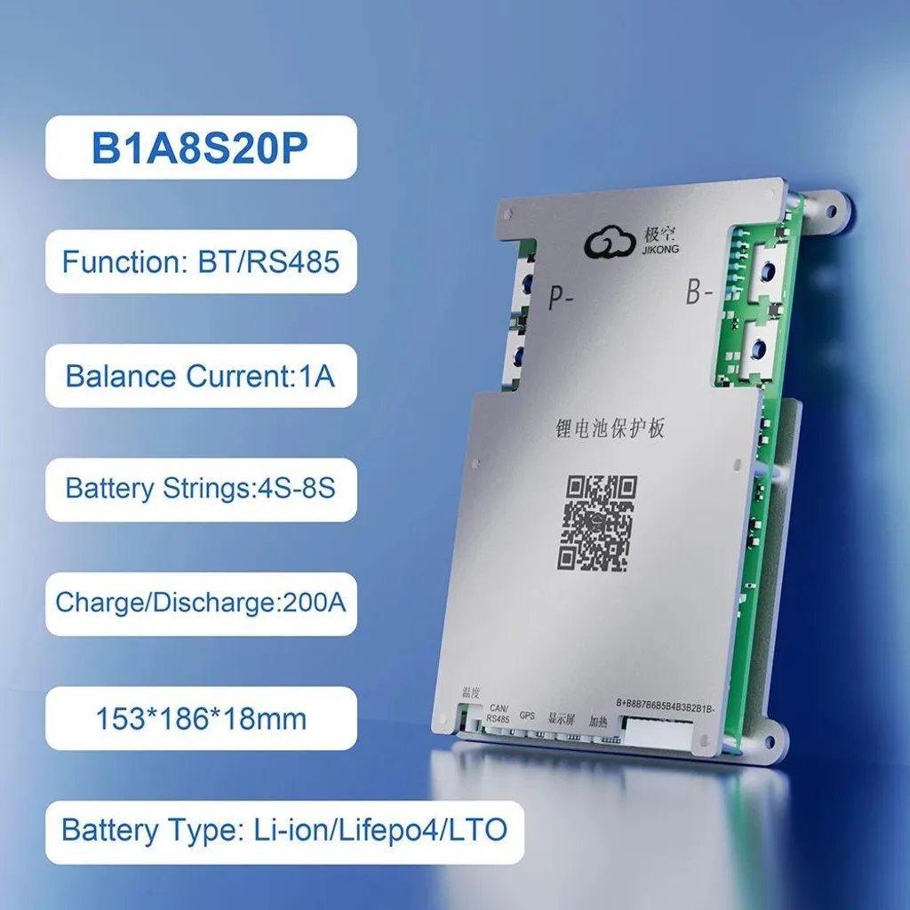 BMS Intelligent 4S-8S 200A B1A8S20P : Équilibrage Actif 1A et Bluetooth