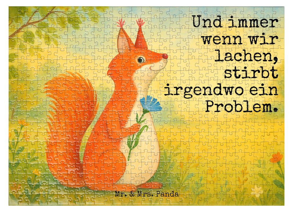 Mr. & Mrs. Panda Puzzle Eichhörnchen Blume Design 551 Teile - Weiß - Geschenk, Motivation Sprüche, Lustige, Puzzlespiel, Spruch Positiv, 1000, L...