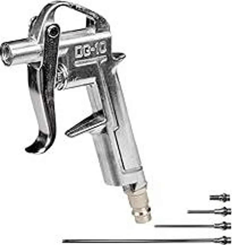 Pistola soffiante originale Einhell con 4 ugelli (accessori per compressori, set da 5 pezzi, per 2-8 bar, incl. 4 ugelli: 20, 50, 95 e 220 mm)