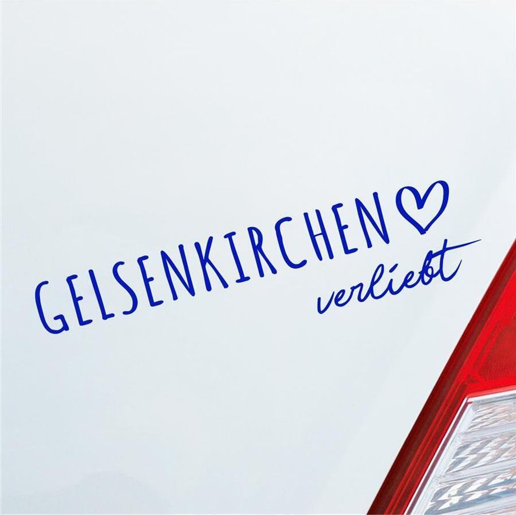Auto Aufkleber Gelsenkirchen verliebt Herz Stadt Heimat Liebe Car 19x5 cm Dunkelblau Sticker Heckscheibenaufkleber