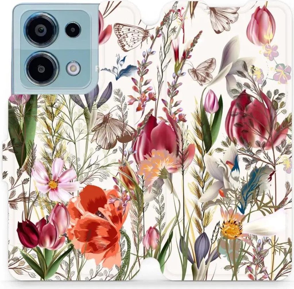 Handyhülle mit klappe für Xiaomi Redmi Note 13 Pro 4G, Mobiwear Book, Blumenstrauß