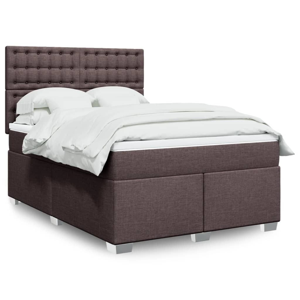 "2026 Promotion" Boxspringbett mit Matratze - Dunkelbraun - 140x200 cm - Stoff - Polsterbett CC15125