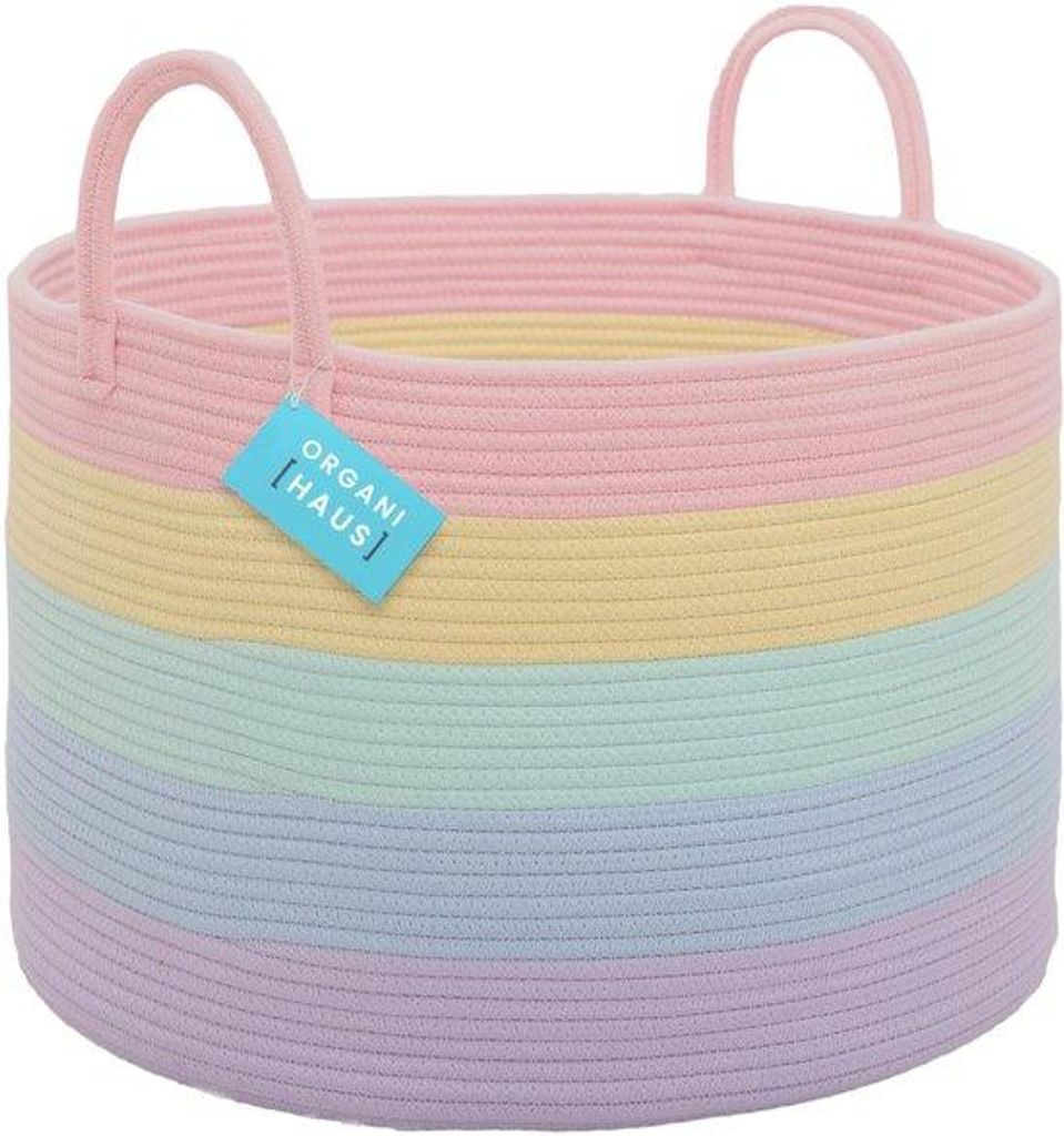 Buntem Spielzeugkorb 50x33, Katzenzüge, bunte Dekoration