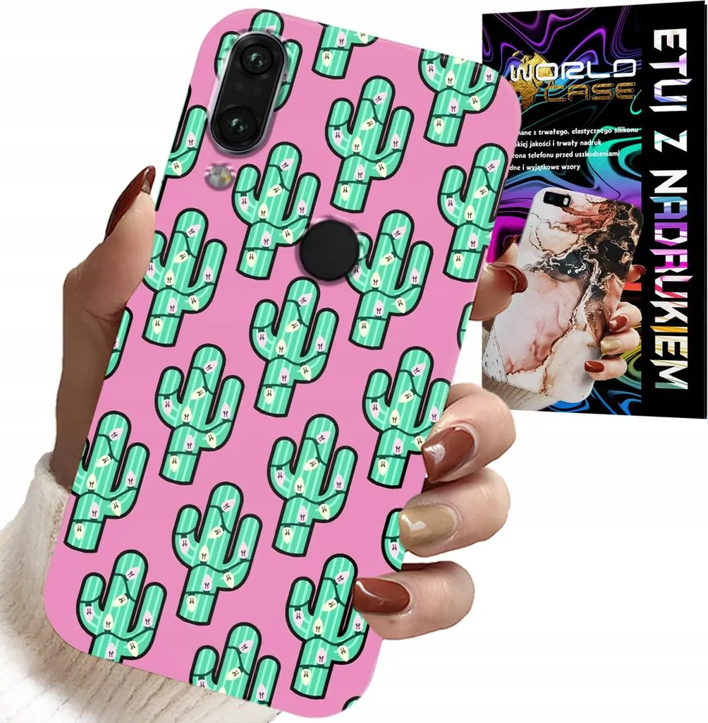 Custodia Per Huawei P Smart 2019 - Cactus, Cactus Su Sfondo Rosa + Pellicola