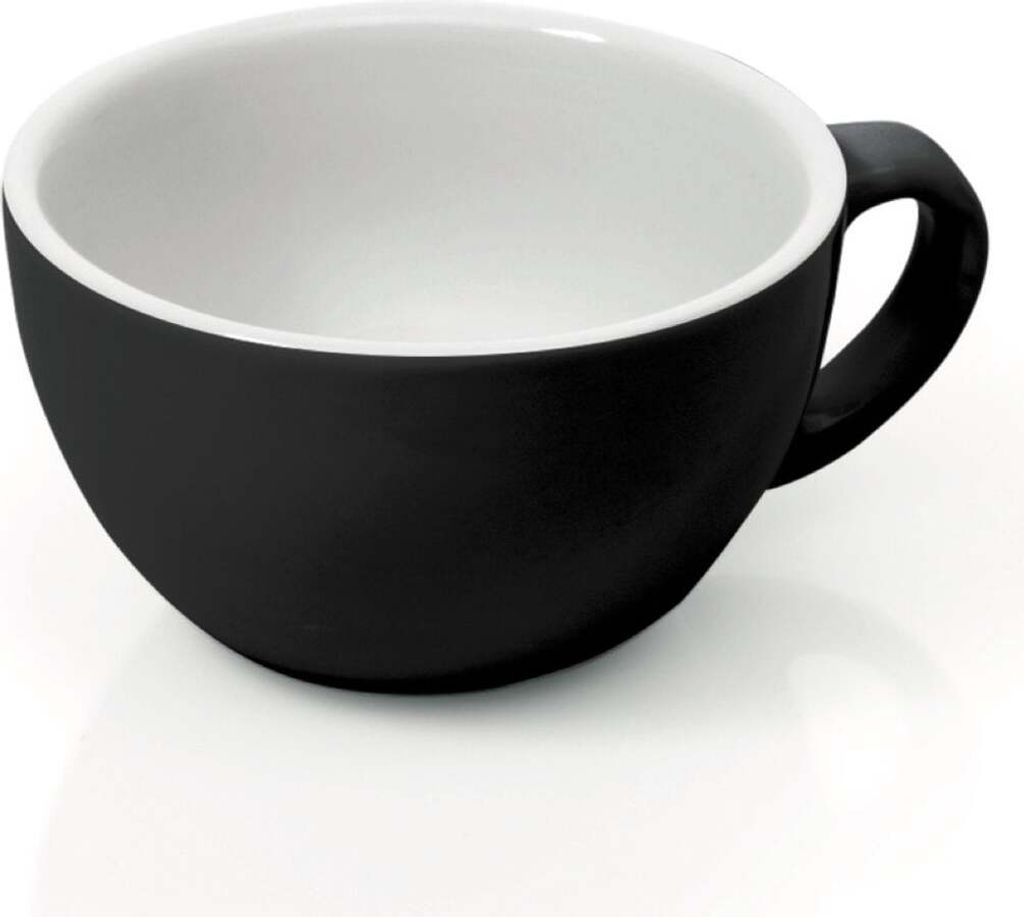 Cappuccino Tasse SUNDAY schwarz/weiss - Porzellan 0,2L - D: Produktbild 